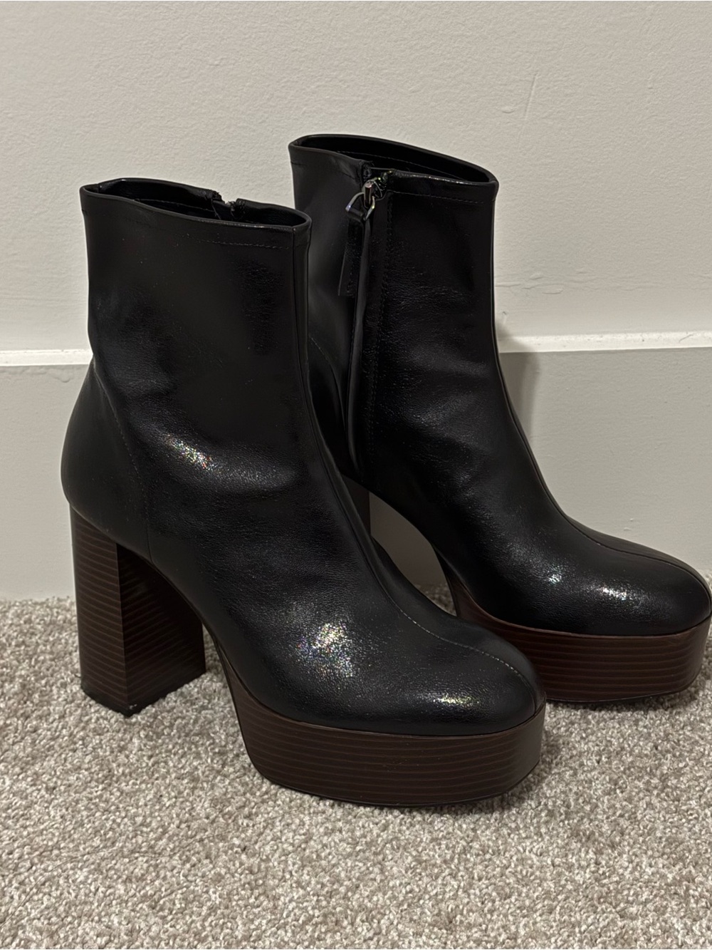 Zara Platform Heeled Boots US 7.5/EU 38